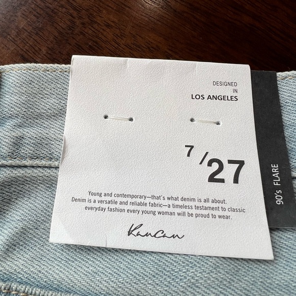 Kancan Distressed Light Wash Jeans- wide leg - Picture 5 of 5